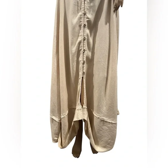 NWOT Free People What A Breeze Asymmetrical Hem Maxi Dress Button Down Boho SZ M - Picture 8 of 16